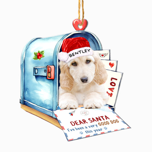 Personalized Afghan Hound In Mailbox Christmas Aluminum Ornament