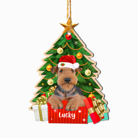 Personalized Airedale Terrier Christmas Tree Aluminum Ornament