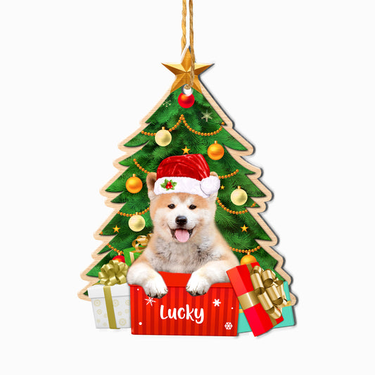 Personalized Akita Christmas Tree Aluminum Ornament