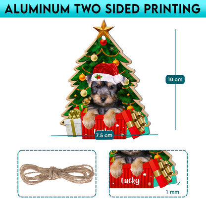 Personalized Australian Silky Terrier Christmas Tree Aluminum Ornament