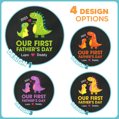 Our First Fathers Day Colorful Dinosaur Custom Matching Outfit