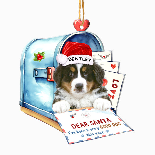 Personalized Bernese Mountain In Mailbox Christmas Aluminum Ornament