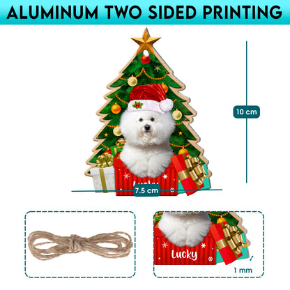 Personalized Bichon Frise Christmas Tree Aluminum Ornament