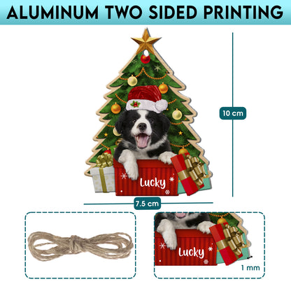 Personalized Border Collie Christmas Tree Aluminum Ornament