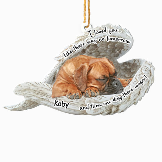 Personalized Boxer Dog Sleeping Angel Memorial Aluminum Ornament