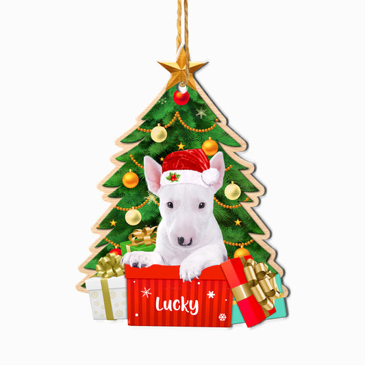 Personalized Bull Terrier Christmas Tree Aluminum Ornament