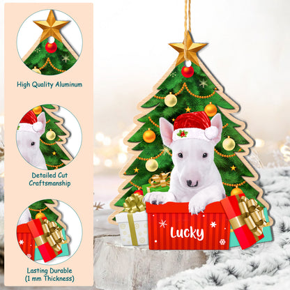 Personalized Bull Terrier Christmas Tree Aluminum Ornament