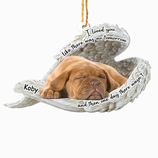 Personalized Bullmastiff Sleeping Angel Memorial Aluminum Ornament