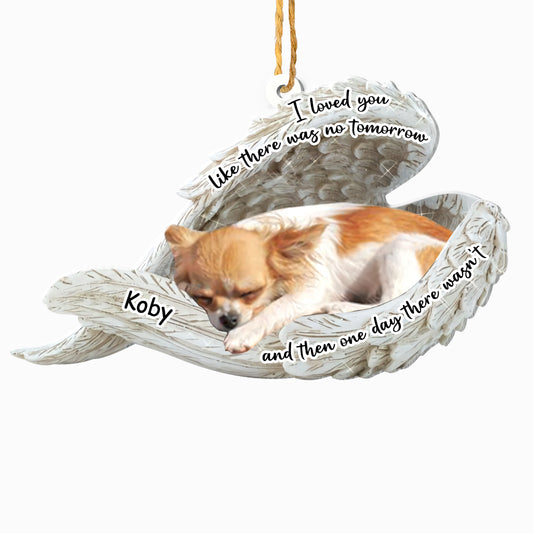 Personalized Chihuahua Sleeping Angel Memorial Aluminum Ornament