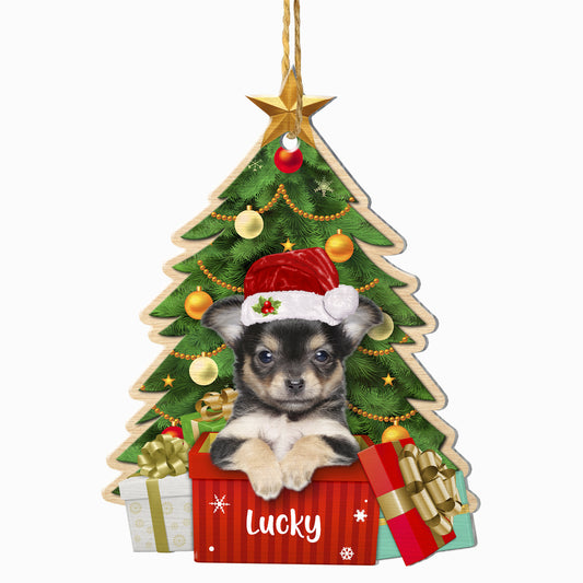 Personalized Chihuahua Christmas Tree Aluminum Ornament