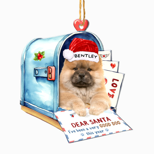 Personalized Chow Chow In Mailbox Christmas Aluminum Ornament