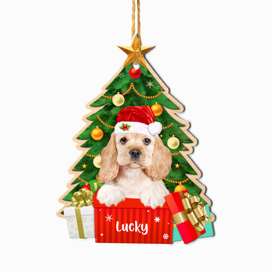 Personalized Cocker Spaniel Christmas Tree Aluminum Ornament