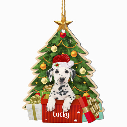 Personalized Dalmatian Christmas Tree Aluminum Ornament