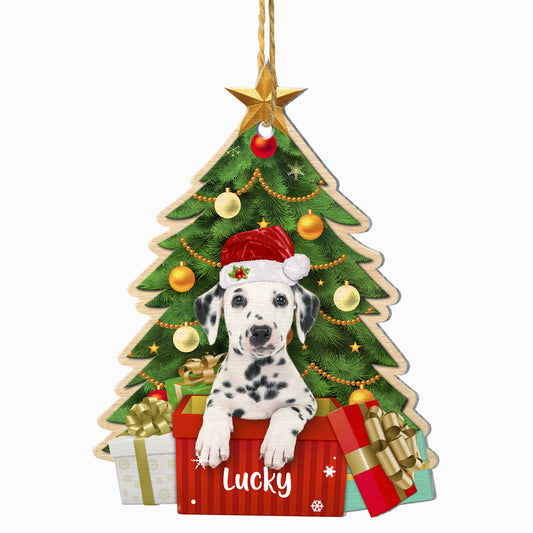 Personalized Dalmatian Christmas Tree Aluminum Ornament