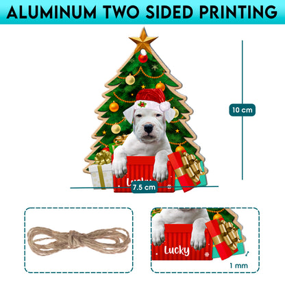 Personalized Dogo Argentino Christmas Tree Aluminum Ornament