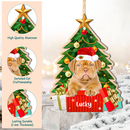 Personalized Dogue De Bordeaux Christmas Tree Aluminum Ornament