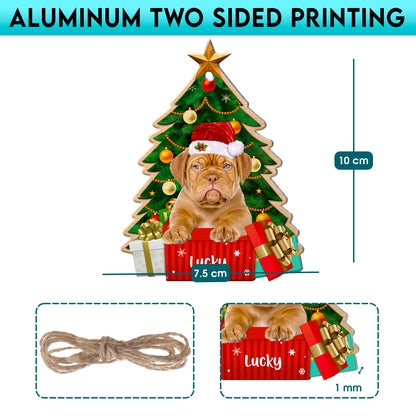 Personalized Dogue De Bordeaux Christmas Tree Aluminum Ornament