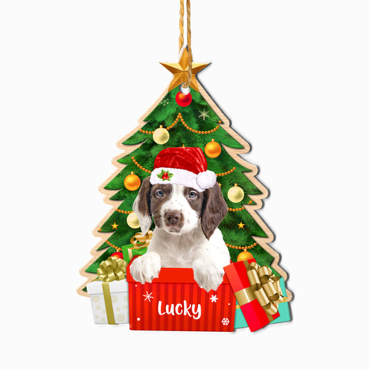Personalized English Springer Spaniel Christmas Tree Aluminum Ornament