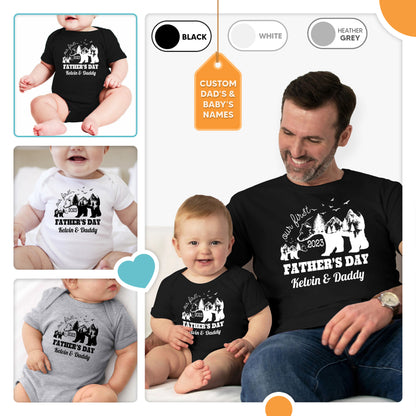 1st Fathers Day Mountain Bear Dad & Baby Custom Matching Outfit