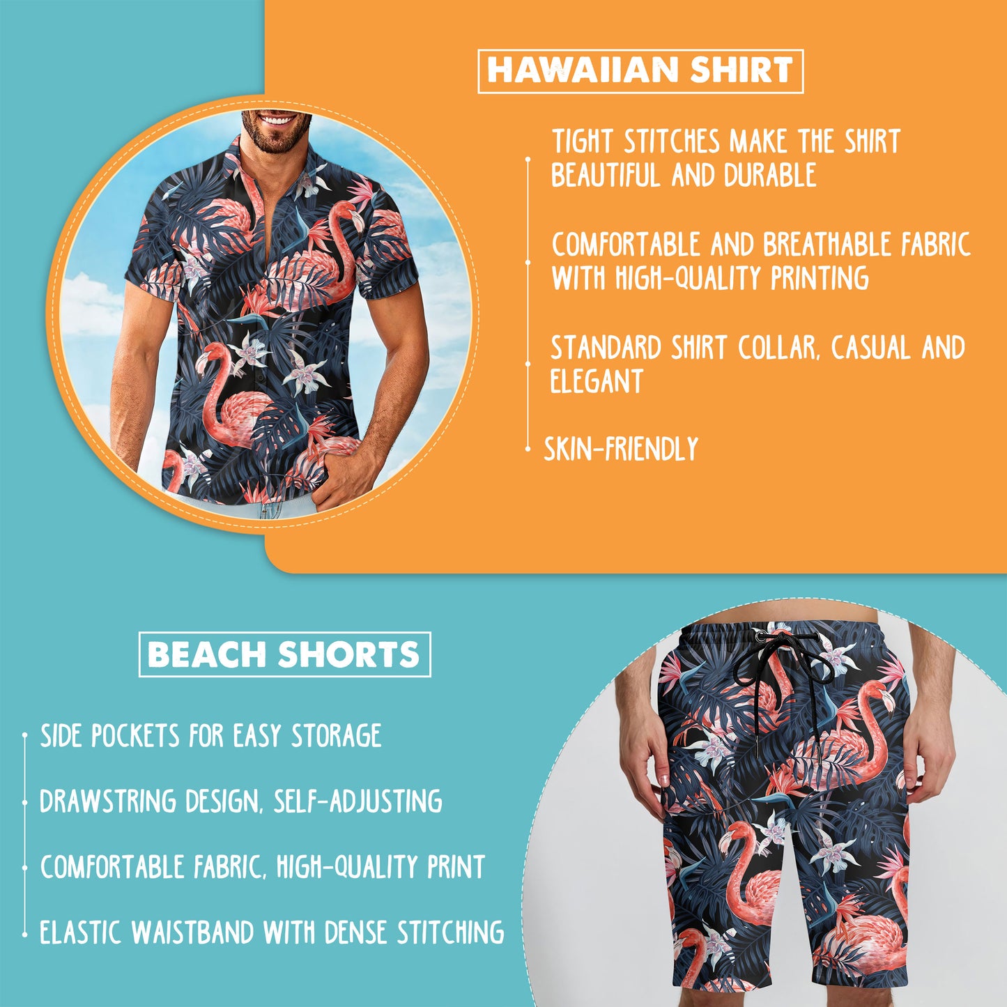 Tropical Flamingo Hawaiian Shirt And Shorts