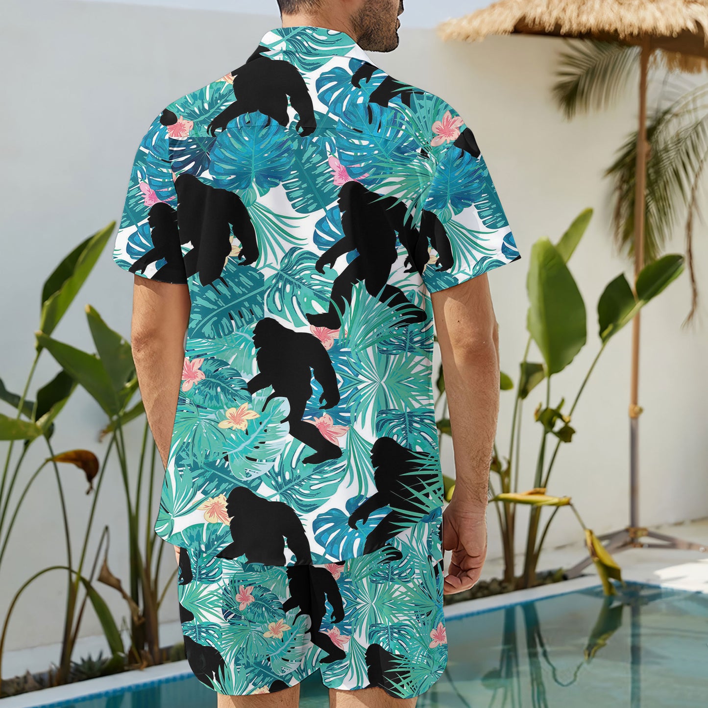 Aloha Bigfoot Tropical Hawaiian Shirt And Shorts