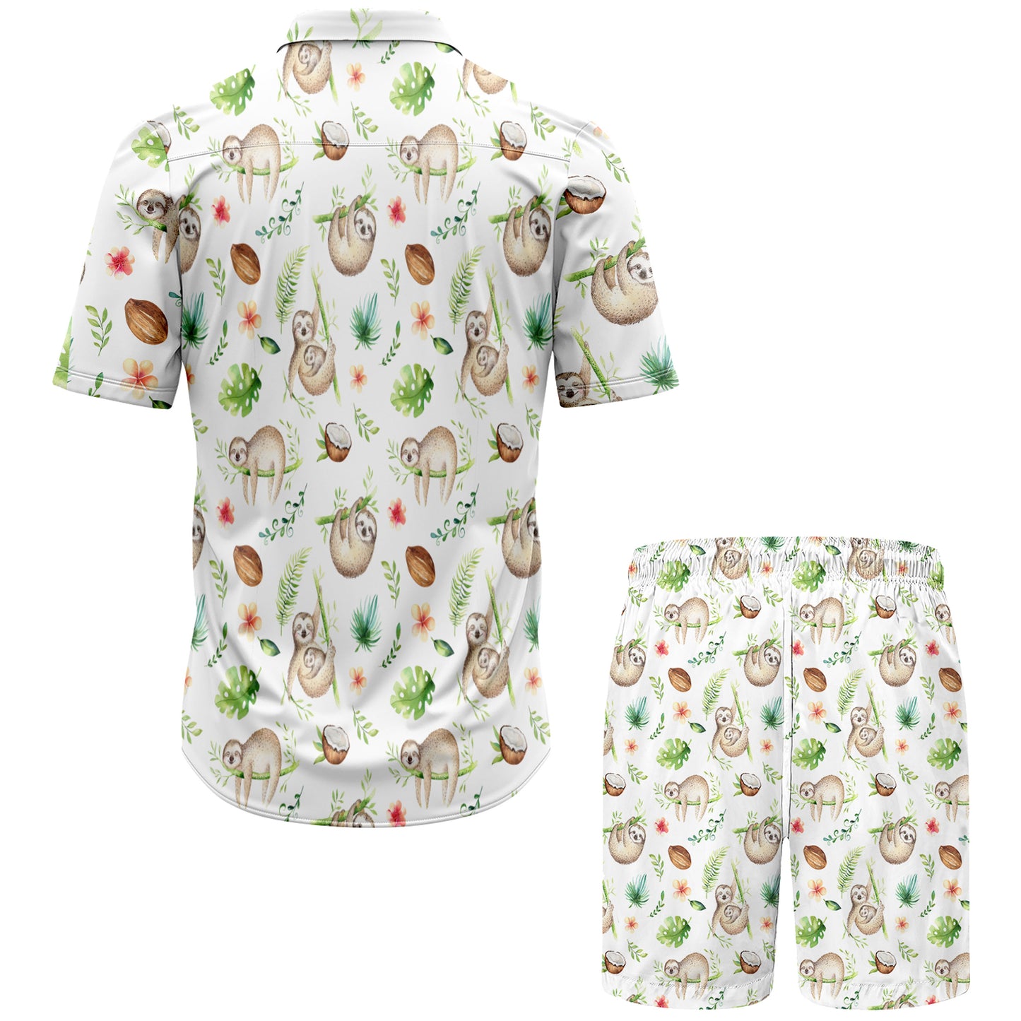 Cute Sloth Hawaiian Shirt And Shorts