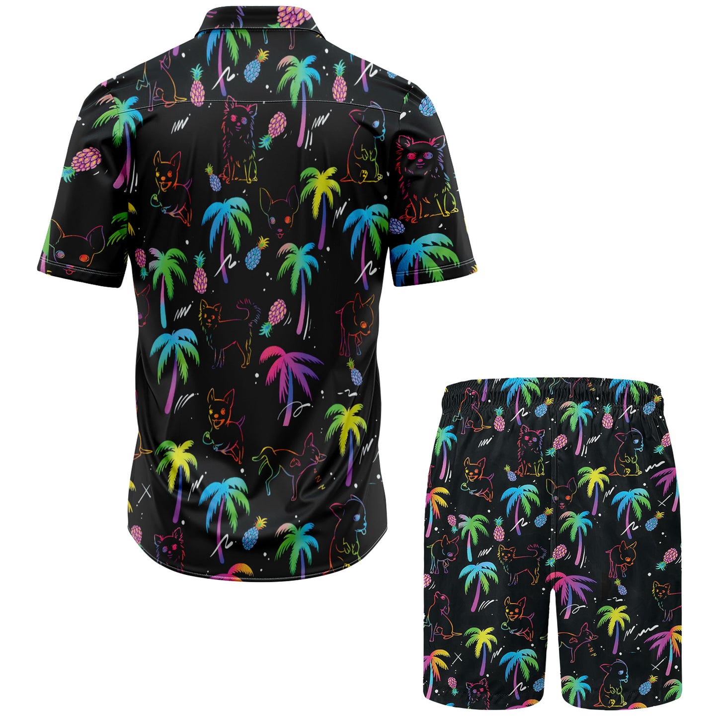 Chihuahua Dog Tropical Palm Hawaiian Shirt And Shorts