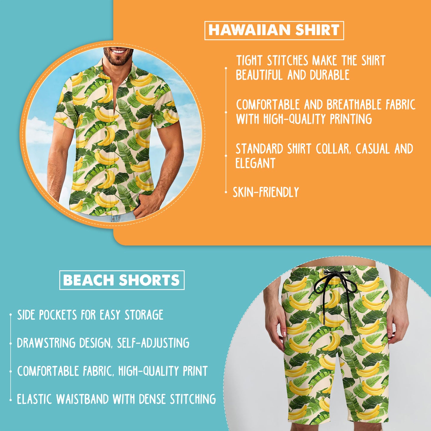 Banana Tropical Hawaiian Shirt And Shorts