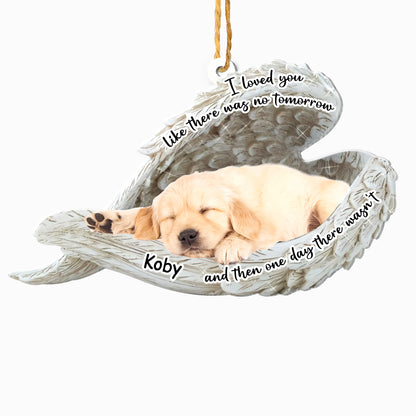 Personalized Golden Retriever Sleeping Angel Memorial Aluminum Ornament