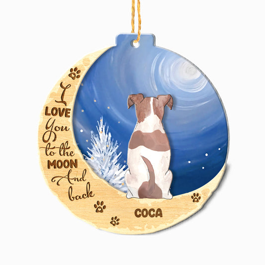 Personalized Jack Russell Terrier On Moon Aluminum Ornament