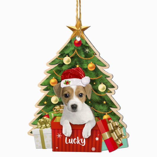 Personalized Jack Russell Terrier Christmas Tree Aluminum Ornament