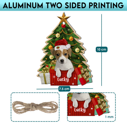 Personalized Jack Russell Terrier Christmas Tree Aluminum Ornament