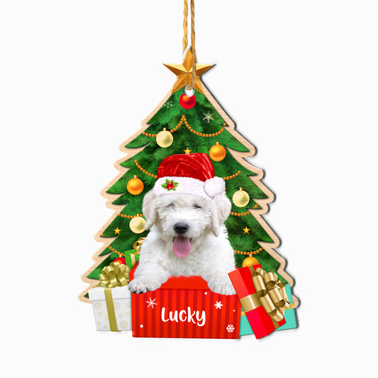 Personalized Komondor Christmas Tree Aluminum Ornament
