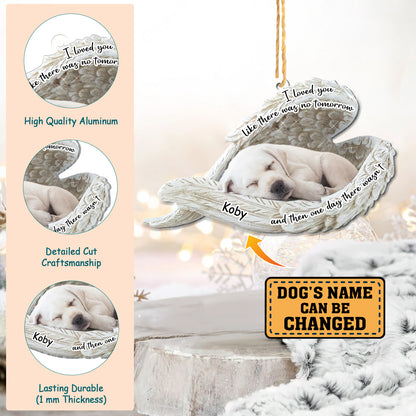 Personalized Labrador Retriever Sleeping Angel Memorial Aluminum Ornament