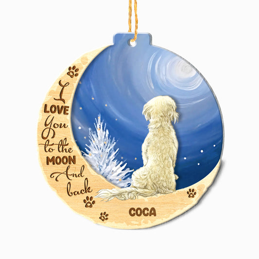 Personalized Lhatese On Moon Aluminum Ornament