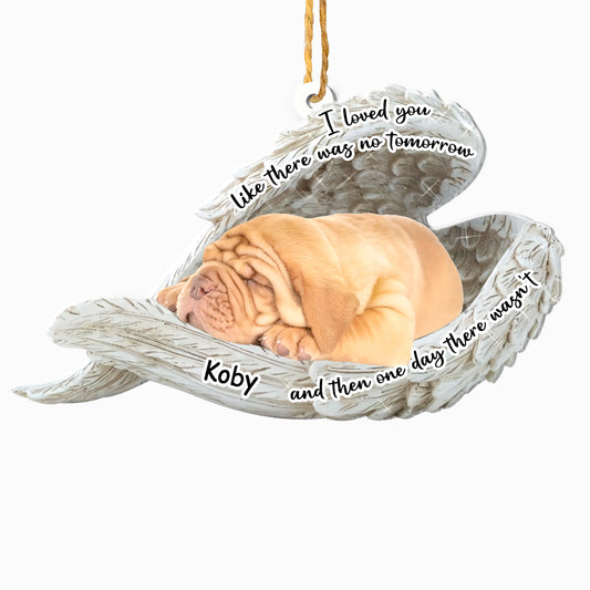 Personalized Mastiff Sleeping Angel Memorial Aluminum Ornament