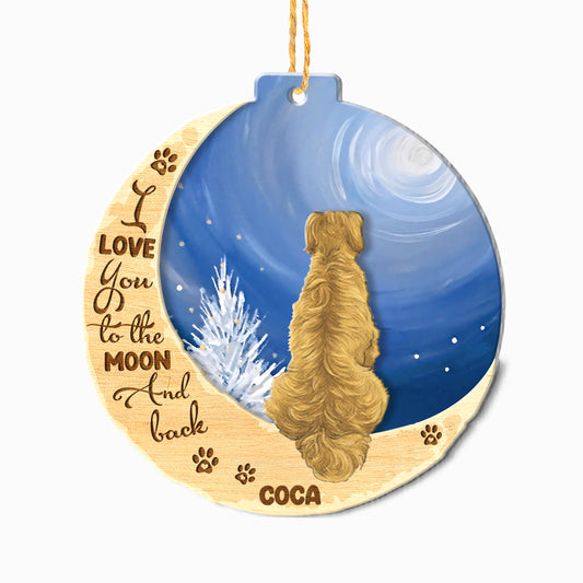 Personalized Morkie On Moon Aluminum Ornament