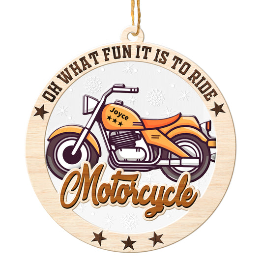 Personalized Motorcycle 2-Layer Wood & Acrylic Christmas Ornament
