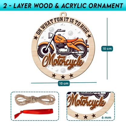 Personalized Motorcycle 2-Layer Wood & Acrylic Christmas Ornament