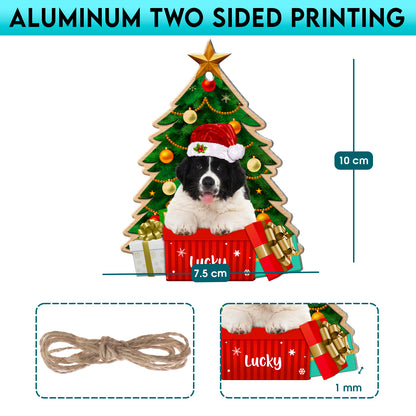 Personalized Newfoundland Christmas Tree Aluminum Ornament