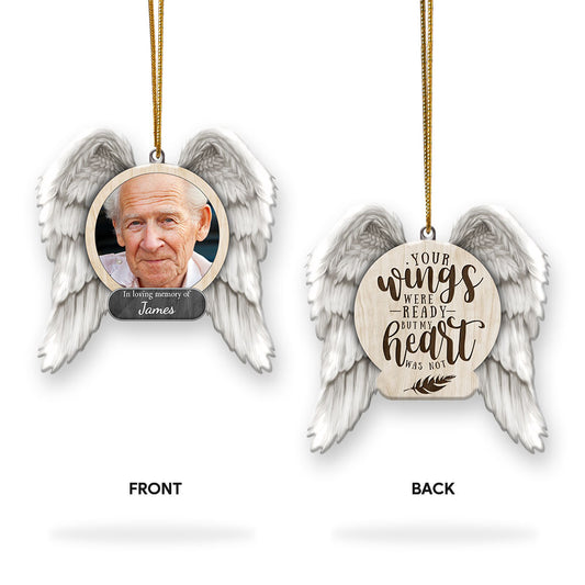 Personalized Wings Were Ready Memorial Acrylic Ornament