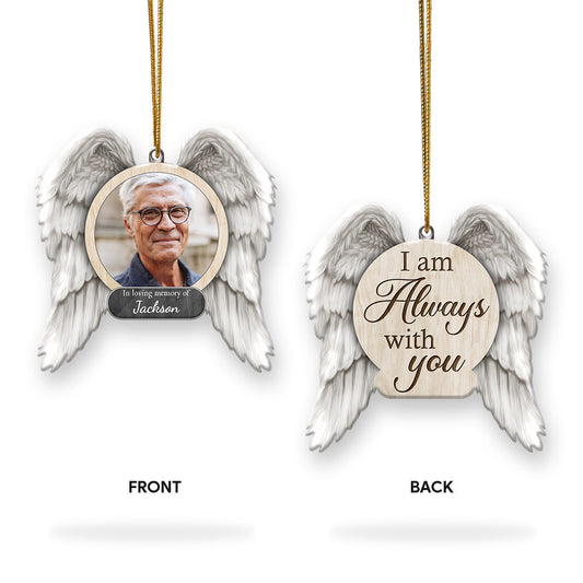 Personalized Wings Always With You Memorial Acrylic Ornament