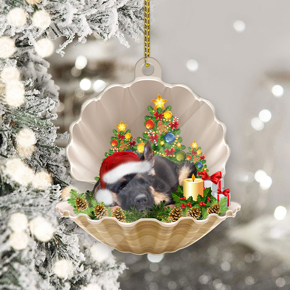 German Shepherd Sleeping Christmas Acrylic Ornament