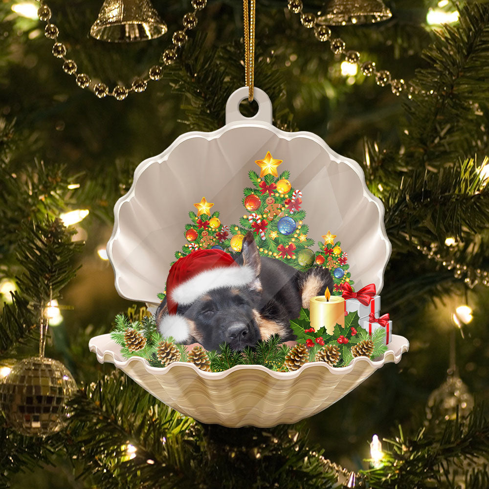 German Shepherd Sleeping Christmas Acrylic Ornament
