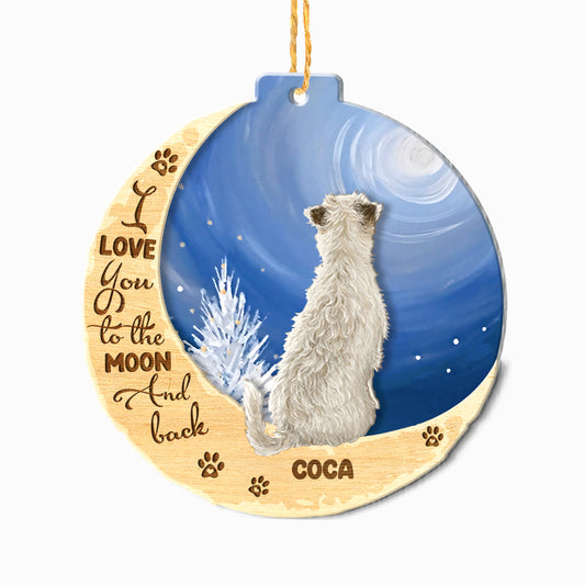 Personalized Parson Russell Terrier On Moon Aluminum Ornament
