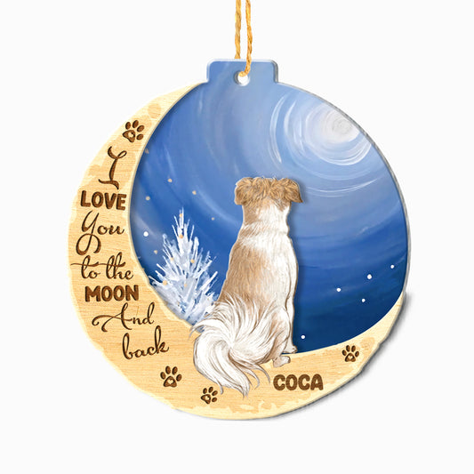 Personalized Pekingese On Moon Aluminum Ornament