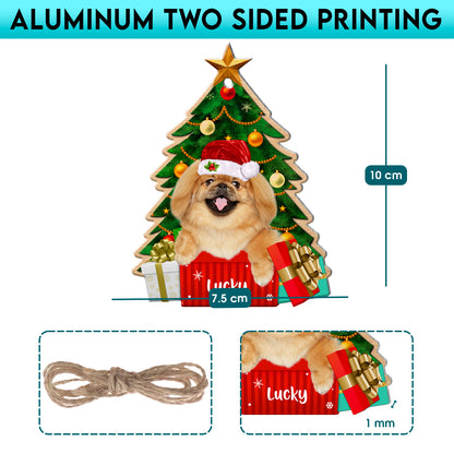 Personalized Pekingese Christmas Tree Aluminum Ornament