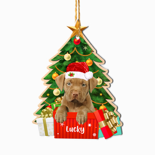 Personalized Pitbull Christmas Tree Aluminum Ornament