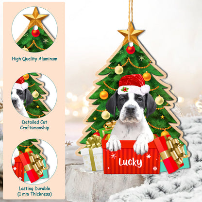 Personalized Pointer Christmas Tree Aluminum Ornament