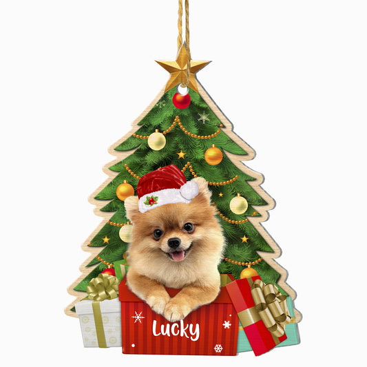 Personalized Pomeranian Christmas Tree Aluminum Ornament